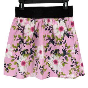 Derek Heart Cotton Floral Skirt‎  A-Line Pink Large